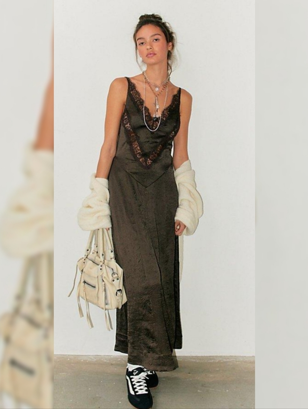 Free People Maybe Forever Maxi Dress Deep Fudge Brown Women's Size 14 - Picture 1 of 13